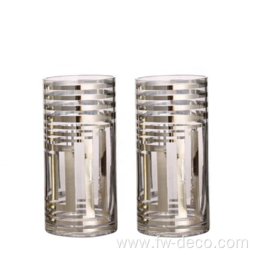 custom Gold Striped Cylinder Vases